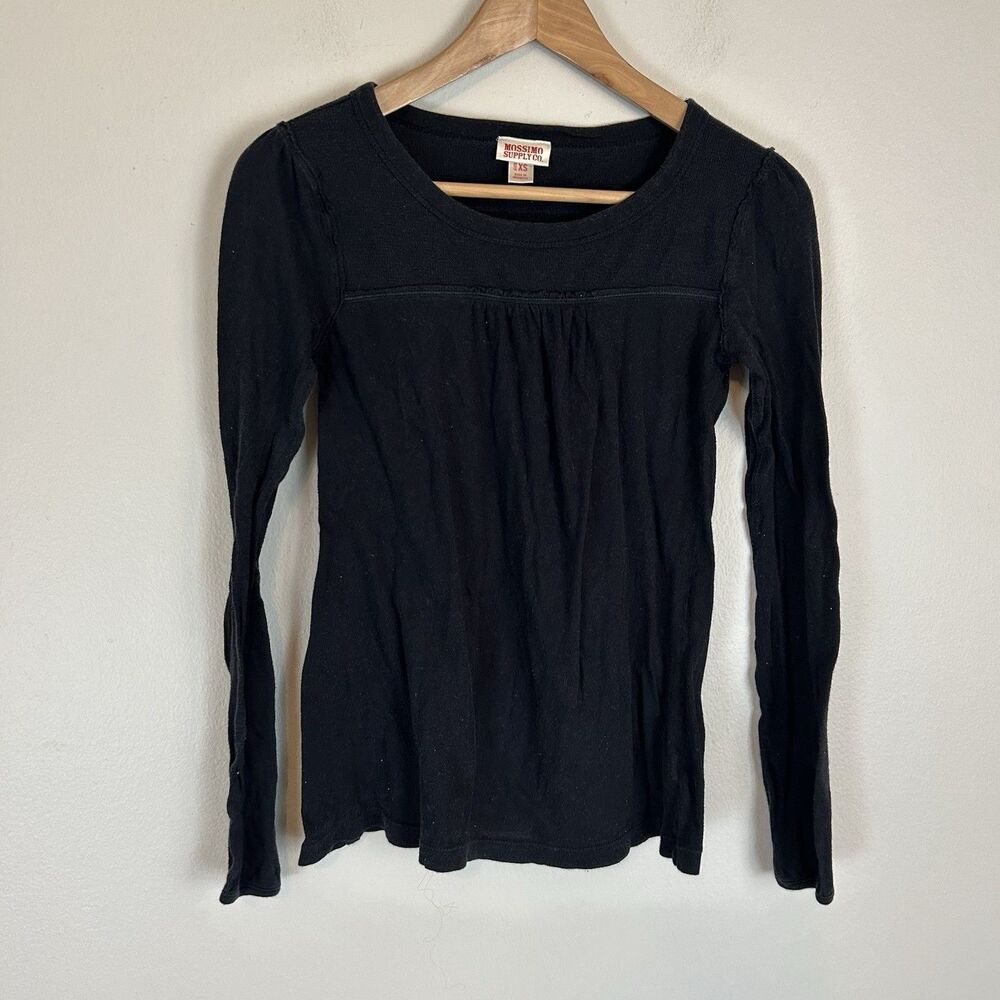Mossimo Womens XS Black Thermal Top Grunge Bella Swan Elena Gilbert Y2K Long